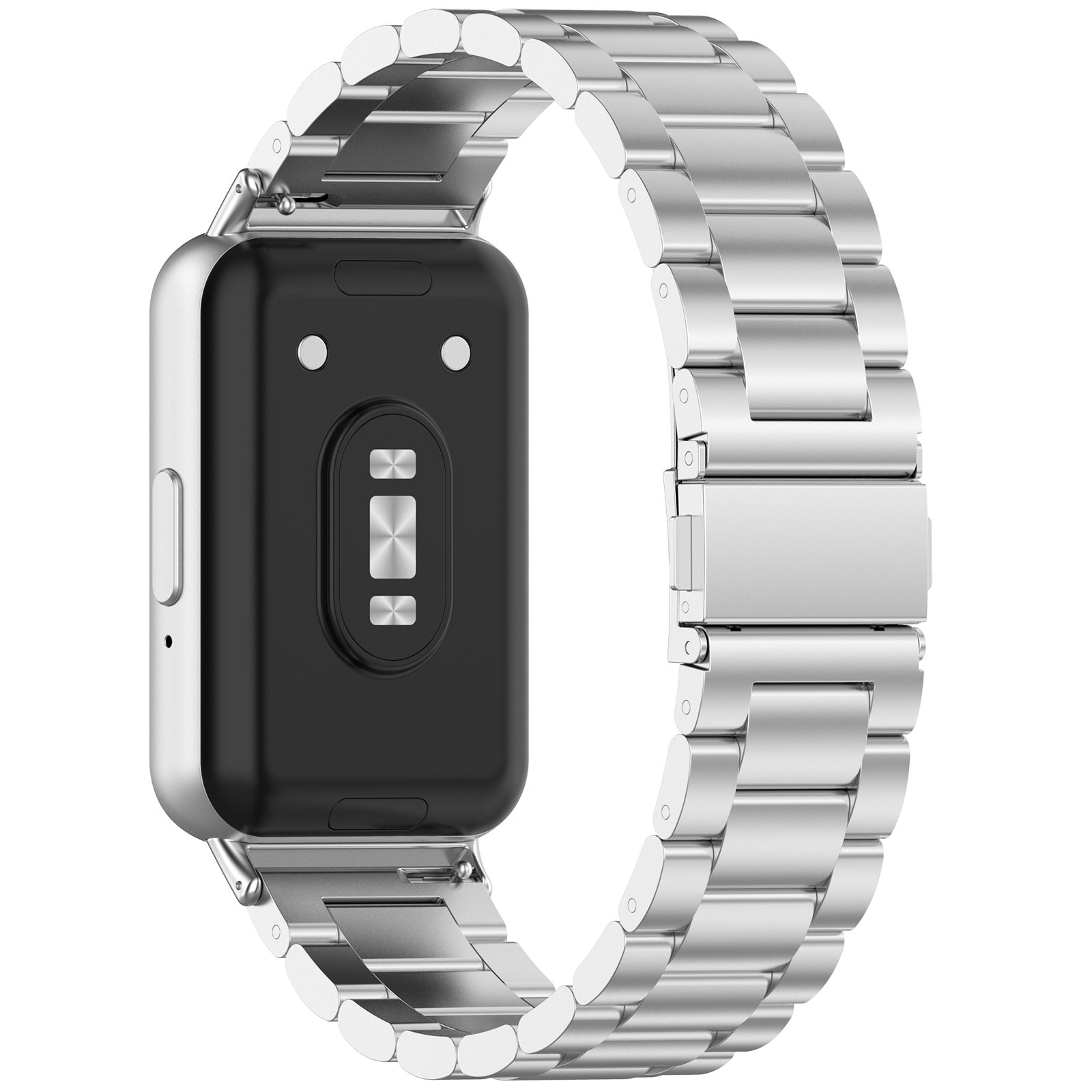 For Samsung Galaxy Fit3 SM-R390 Replacement Strap Classic 3-Bead Stainless Steel Watch Band - Silver For Samsung Galaxy Fit3 SM-R390 Replacement Strap Classic 3-Bead Stainless Steel Watch Band - Silver